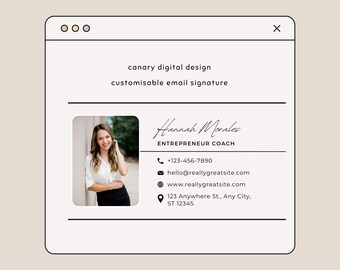 Customizable Beige Nude Modern Minimalist Email Signature - High Quality Editable with Canva Email Template for Gmail and Outlook