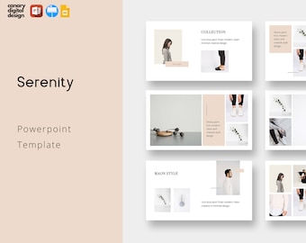 SERENITY - Editable Minimalist, Modern Design Powerpoint Presentation Template, PPTX, Keynote, Slides, Fashion Design Pitch Deck Business