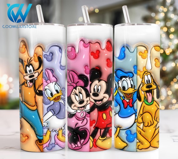 3D Inflated Cartoon Characters 20 oz Skinny Tumbler Sublimation Design, 3D Cartoon 20oz Tumbler Png, Cartoon Straight and Taper Tumbler Wrap