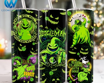 Películas Personajes de terror Diseño de sublimación de vaso flaco de 20 oz, Películas de Halloween Vaso flaco de 20 oz Png, Envoltura de vaso recto y cónico