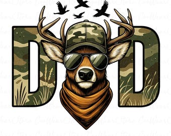 Retro Hunter Dad Png, Deer Hunting Png, Camouflage Hunting Png, Best Buckin Dad Ever Png, Camo Dad Png, Father's Day Png, Father's Day Gift