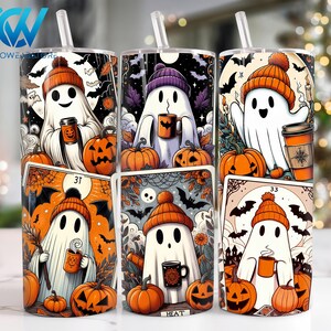 Tarot Card Ghost 20 onças Skinny Tumbler Png, Halloween Ghost 20 onças Skinny Tumbler Wrap Png, Halloween Horror Straight e Taper Tumbler Wrap