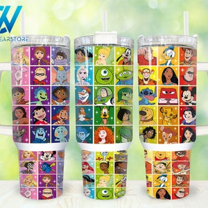 Personagens de filmes 40 onças Tumbler Wrap Png, Personagens de desenhos animados 2 peças 40 onças Tumbler Png, Magic Cartoon 40 onças Tumbler Png Design de sublimação