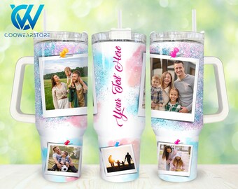 Custom Family Photo 40oz Tumbler Wrap Png, Picture Family Frame 2 pieces 40 oz Tumbler Png, Family Tumbler 40oz Png, Sublimation Designs