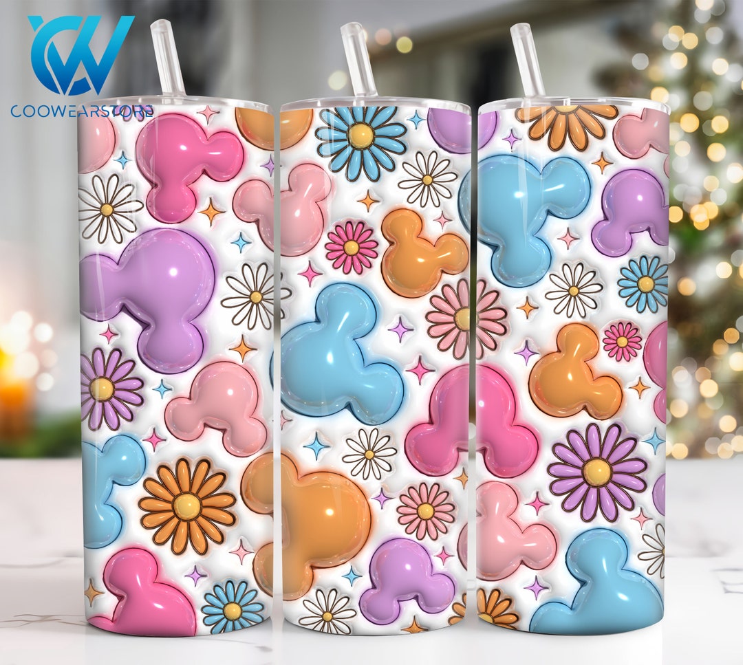 3D Inflated Cartoon Characters 20 Oz Skinny Tumbler Sublimation Design ...