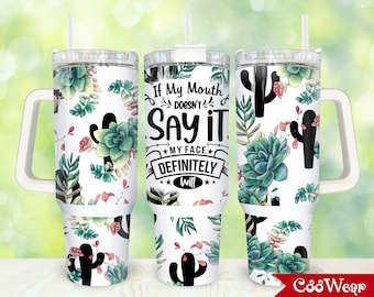 Funny 40oz Tumbler Wrap Png, Sarcastic 2 pieces 40 oz Tumbler Png, Cactus Tumbler 40oz Png Sublimation, Succulent 40 oz Tumbler Template
