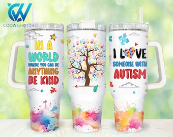 I Love Someone with Autism 40oz Tumbler Wrap Png, Autism Awareness 2 pieces 40 oz Tumbler Png, Autism 40oz Tumbler Png Sublimation Design