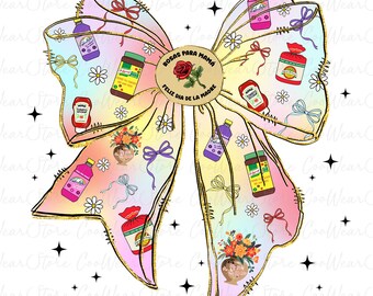 Mama Topper Multipack Coquette Bow Png, Spanish Mothers Day Png, Retro Madre Png, Mother's Day Png, Latina Mom Png, Spanish Mom Coquette Png