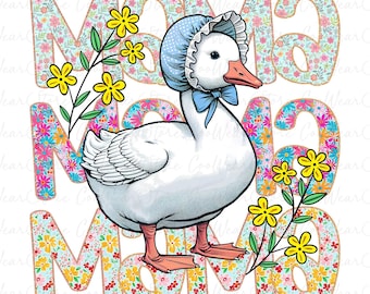 Blumen Mama Gans Png, Mama Dumme Gans Png, Kokette Mama Png, Gans Muttertag Png, Muttertagsgeschenk, Blumen Gans Png, Gänse Mama Png