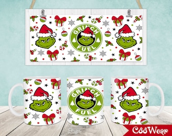 Christmas Mug Wrap, 11oz & 15oz Mug Template, Merry Christmas 11oz Mug Png, 15oz Mug Png, Mug Designs, Coffee Mugs, Mug Sublimation Design