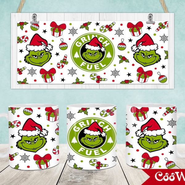 Christmas Mug Wrap, 11oz & 15oz Mug Template, Merry Christmas 11oz Mug Png, 15oz Mug Png, Mug Designs, Coffee Mugs, Mug Sublimation Design