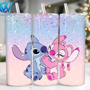 Stripfiguren 20 oz magere beker sublimatieontwerp, cartoon paar 20 oz magere beker png, cartoon rechte en taps toelopende beker Wra