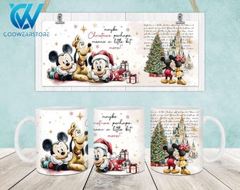 Believe In The Wonderful Of Christmas Mug Wrap, Mug Template, Merry Christmas 11oz Mug Png, Christmas Mouse Mug Wrap, Christmas Coffee Mugs
