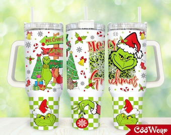 Christmas 40oz Tumbler Wrap Png, Merry Christmas 2 pieces 40 oz Tumbler Png, Cartoon Christmas Tumbler 40oz Png, Sublimation Designs