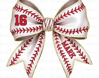 Custom Baseball Coquette Bow Png, Baseball Mama Png, Game Day Png, Sport Mama Png, Baseball Png, Baseball Mom, Personalized Text and Number