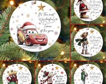 Pack 6 Cartoon Christmas Ornament Png, Christmas Friends Ornament Sublimation, 2025Ornament Png, Merry Christmas 2025 Ornament Png