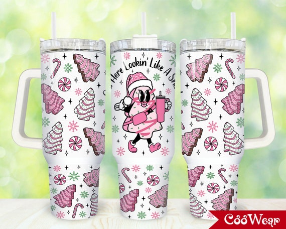 Christmas Tree Cakes 40oz Tumbler Wrap Png, Merry Christmas 2 pieces 40 oz  Tumbler Png, Christmas Tumbler 40oz Png, Sublimation Designs