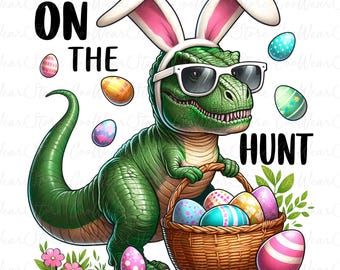 Easter Dinosaur Bunny Png, Happy Easter Png, Retro Easter Png, Easter Bunny Png, Easter Eggs Png, Easter Dinosaur T-rex Png, Easter Dino Png