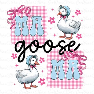 Floral Mama Goose Png, Mama Silly Goose Png, Coquette Mama Png, Goose Mother&#39;s Day Png, Mother&#39;s Day Gift, Flower Goose Png, Goose Mama Png