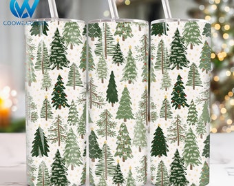 Christmas Tree 20 oz Skinny Tumbler Sublimation Design, Merry Christmas 20oz Tumbler Png, Christmas Straight and Taper Tumbler Wrap