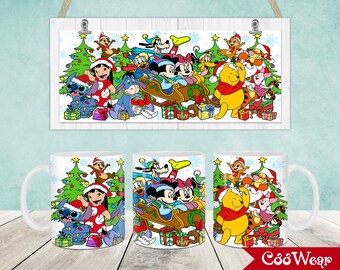 Christmas Mug Wrap, 11oz & 15oz Mug Template, Merry Christmas 11oz Mug Png, 15oz Mug Png, Mug Designs, Coffee Mugs, Mug Sublimation Design