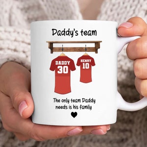 Personalized Daddy&#39;s Team Mug Wrap, Dad Football Team 11oz Mug Template, Dad 11oz Mug Png, Fathers Day Mug Sublimation Design, Dad Mug Wrap