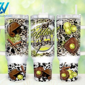 Softball Mom 40oz Tumbler Wrap Png, Softball Mama 2 pieces 40 oz Tumbler Png, Retro Mothers Day 40oz Tumbler Png Sublimation Designs