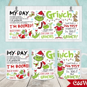 Christmas Mug Wrap, 11oz & 15oz Mug Template, Merry Christmas 11oz Mug Png, 15oz Mug Png, Mug Designs, Coffee Mugs, Mug Sublimation Design