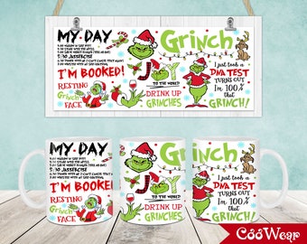 Christmas Mug Wrap, 11oz & 15oz Mug Template, Merry Christmas 11oz Mug Png, 15oz Mug Png, Mug Designs, Coffee Mugs, Mug Sublimation Design