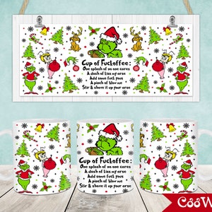 Christmas Mug Wrap, 11oz & 15oz Mug Template, Merry Christmas 11oz Mug Png, 15oz Mug Png, Mug Designs, Coffee Mugs, Mug Sublimation Design