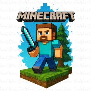 Spiel Film Png, Spielcharakter Png, Gaming Design Png, Block Charakter Png, Gaming Shirt für Jungen Png, lustiger Gamer Png, Videospiel Png