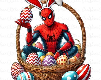 Easter Bunny Superhero Png, Happy Easter Png, Retro Easter Png, Easter Bunny Png, Easter Cartoon Png, Superhero Characters Easter Png