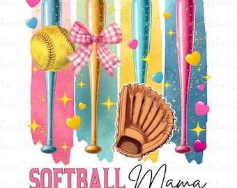 Softball Coquette Bow Png, Softball Game Day Png, Softball Mama Png, Mother's Day Png, Sport Mama Png, Softball Png, Softball Mom Png