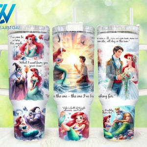 Princess and Prince 40oz Tumbler Wrap Png, Cartoon Characters 2 pieces 40 oz Tumbler Png, Princess Cartoon 40oz Tumbler Png Sublimation