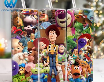 Personajes de dibujos animados Diseño de sublimación de vaso flaco de 20 oz, Vaso de dibujos animados de 20 oz Png, Personajes de películas Envoltura de vaso recto y cónico