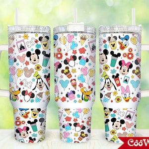 Movies Characters 40oz Tumbler Wrap Png, Cartoon Characters 2 pieces 40 oz Tumbler Png, Spring Cartoon 40oz Tumbler Png Sublimation Design