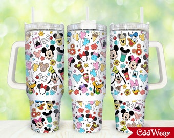 Movies Characters 40oz Tumbler Wrap Png, Cartoon Characters 2 pieces 40 oz Tumbler Png, Spring Cartoon 40oz Tumbler Png Sublimation Design