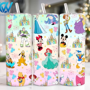 Zeichentrickfiguren 20 Unzen Skinny Tumbler Sublimation, Cartoon 20 Unzen Tumbler Png, Filme Charaktere Straight und Taper Tumbler Wrap