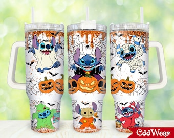 Cartoon Characters 40oz Tumbler Wrap Png, Cartoon 2 pieces 40 oz Tumbler Png, Halloween Cartoon Tumbler 40oz Png Sublimation Designs