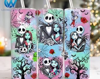 Movies Horror Characters 20 oz Skinny Tumbler Sublimation Design, Halloween Movies 20oz Skinny Tumbler Png, Straight and Taper Tumbler Wrap