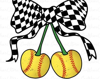 Softball Cherry Coquette Bow Png, Softball Game Day Png, Softball Mama Png, Mother's Day Png, Sport Mama Png, Softball Png, Softball Mom Png