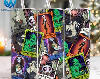 Movies Horror Characters 20 oz Skinny Tumbler Sublimation Design, Halloween Movies 20oz Skinny Tumbler Png, Straight and Taper Tumbler Wrap