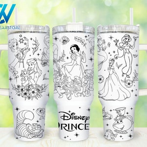 Movies Characters 40oz Tumbler Wrap Png, Cartoon Characters 2 pieces 40 oz Tumbler Png, Princess Cartoon 40oz Tumbler Png Sublimation Design