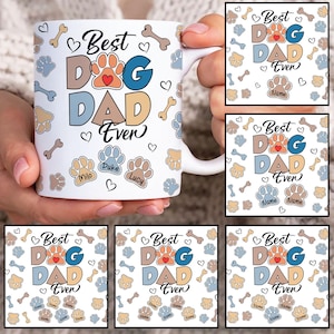 Personalized Dog Dad Fist Bump Mug Wrap, Dog Dad 11oz Mug Template, Dad 11oz Mug Png, Fathers Day Mug Sublimation Design, Best Dog Dad Mug