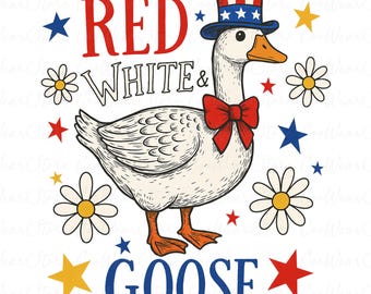 Red White and Goose Png, American Goose Png, 4th of July Goose Png, Silly Goose Png, Goose 4th of July Png, America Goose Png,Fourth Of July