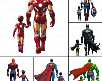 Superhero Dad Png Bundle, Superhero Dad Png, Dad Life Png, Dad and Son, Super Dad, Hero Squad Png, Happy Father's Day Png, Father's Day Gift