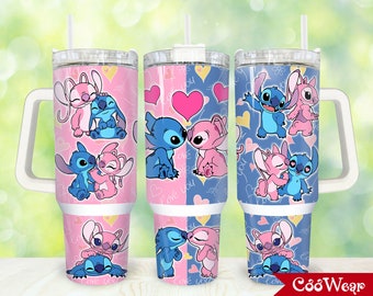 DIGITAL FILES Cartoon Characters 40oz Tumbler Wrap Png, Cartoon Couple 2 pieces 40 oz Tumbler Png, Cartoon Tumbler 40oz Png Sublimation
