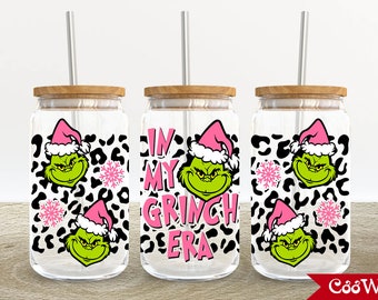 Christmas Character 16oz Glass Can Wrap, Christmas Lights 16 oz Glass Can Png, Christmas 16 oz Libbey Glass Can Wrap, 16 oz Tumbler Wrap Png