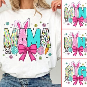 Bundle Coquette Easter Mama Png, Easter Mini Nana Png, Retro Easter Png, Easter Bunny Png, Easter Coquette Png,Easter Mama Coquette  Bow Png