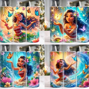Cartoon Characters 20 oz Skinny Tumbler Sublimation, Cartoon Princess 20oz Tumbler Png, Movies Characters Straight and Taper Tumbler Wrap